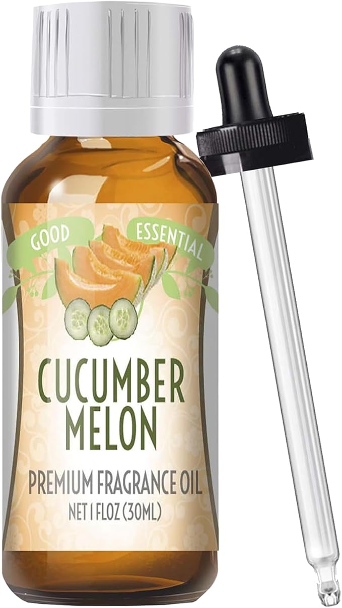Good Essential Professional Cucumber Melon Fragrance Oil 30ml (1 fl oz) for Diffuser, Candles, Soaps, Lotions, Perfume - Cucumber Melon Scented Oil for Candle & Soap Making