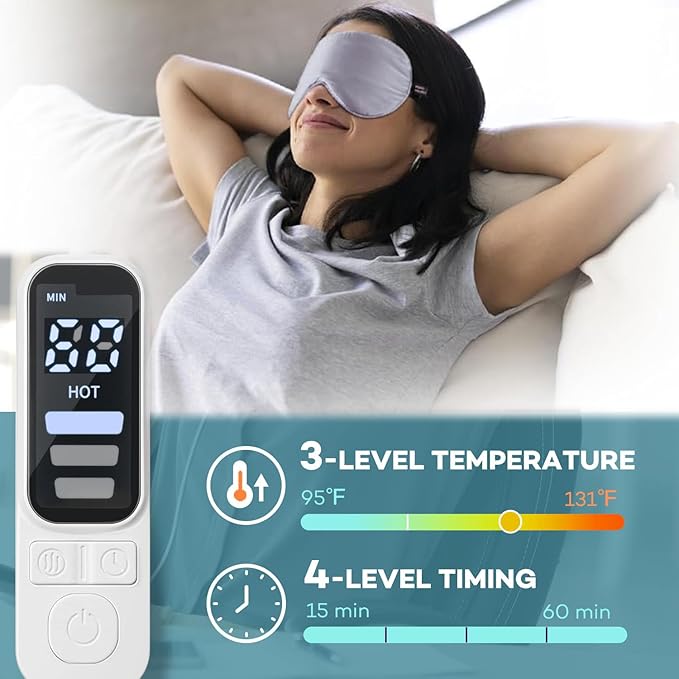 Heated Eye Mask for Dry Eyes,FSA HSA Eligible,Syndrome, MGD, Blepharitis, Stye Eye Treatment,Warm Compress for Eyes, Cool Eye Masks for Dark Circles and Puffiness,Soothe Eye Discomfort.(Grey)