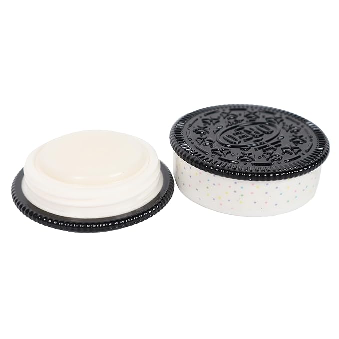 Taste Beauty Oreo Molded Lip Balm, Oreo Cookie Flavored Moisturizing Lip Balm in Cute Oreo Shaped Balm Container, White