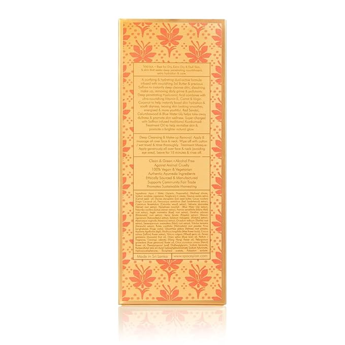 SPA CEYLON Sal and Saffron Vitamin E Enriched 2-In-1 Deep Cleanser + Facial Treatment Masque | Complexion Renewal | Deep Pore Cleansing | Hydrating Masque
