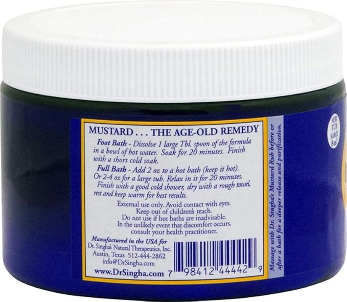 Dr. Singha's Mustard Bath, Therapeutic Bath Salts (8 oz)
