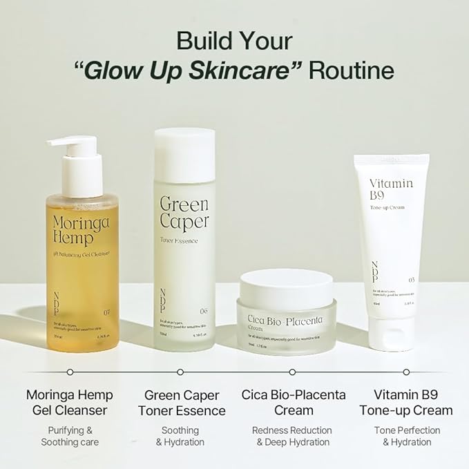 NDP Vitamin B9 Tone-up Cream, Silicone Free Face Primer for Pore Minimizing, 95% Pure Cica Extract, Breathable Skin Formula, Glass Skin & Lightweight, Vegan Clean K-Beauty (65ml / 2.19 Fl Oz)