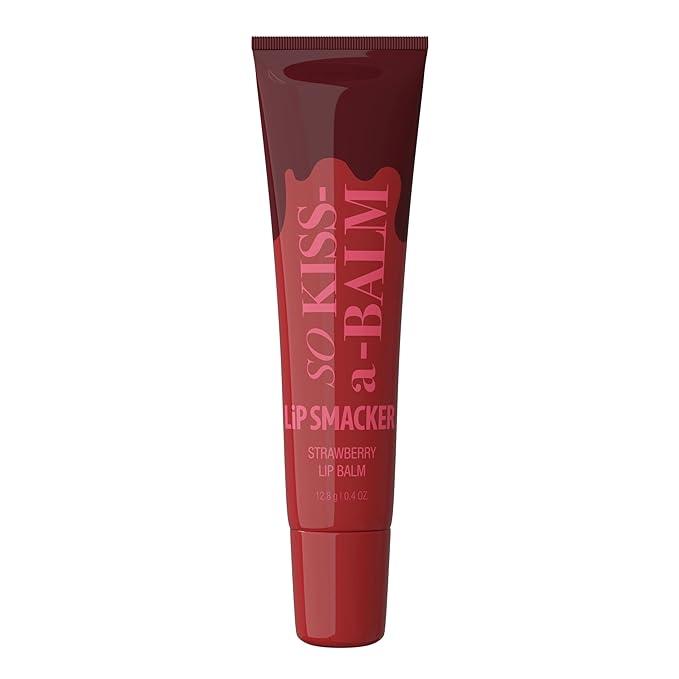 Lip Smacker So Kiss-A-Balm, Delightfully Sweet & Fruity Lip Balm – Moisturizing & Hydrating with a Sheer Glossy Finish, Fun & Collectible Lip Care - Strawberry