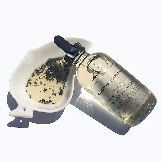 Lavender Multi-Use Oil for Face, Body and Hair - Organic Blend of Apricot, Vitamin E, Fractionated Coconut and Sweet Almond Oil Moisturizer for Dry Skin, Scalp and Nails - 4 Fl Oz
