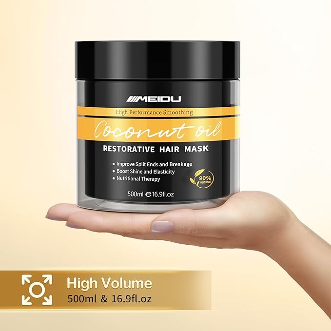 KINGMING Keratin Hair Mask, Keratin Hair Treatment 500ml Hair Mask for Dry Damaged Hair, Coconut Oil Deep Conditioning for All Hair (16.9 oz)