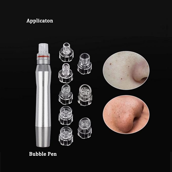 Elitzia Plastic Hydro Dermabrasion Microderma Heads Hydro Facial Aqua Peel Tips Water Peeling Caps Facial Care Skin Cleaning Tool Beauty Machine Replacement Spare Parts 8pcs Per Set(Transparent)
