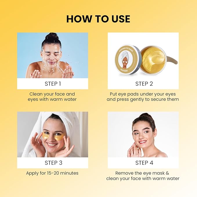 ABC Gold Eye Mask, Under Eye mask, and Collagen Eye Patches are suitable for puffy eyes and dark circles (30 Pair)