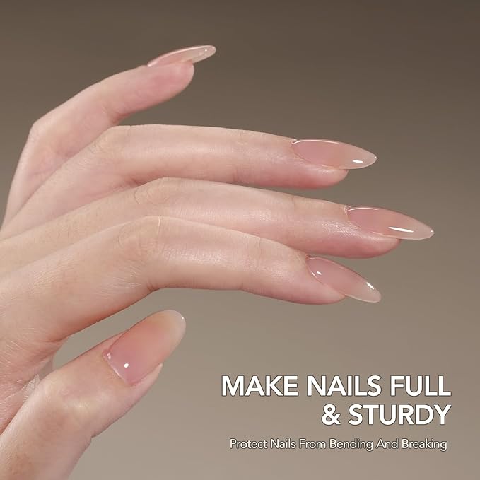 GAOY Low-Heat Builder Gel for Nails, 30ml Self-Leveling Nail Strengthener, Soak Off Long Lasting Hard UV Gel, Clear