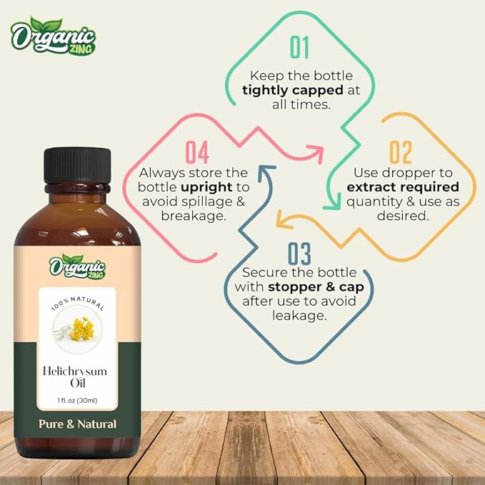 Helichrysum (Helichrysum Italicum) Oil | Pure & Natural Essential Oil for Skincare, Hair Care, Aroma & Diffuser- 30ml/1.01fl oz