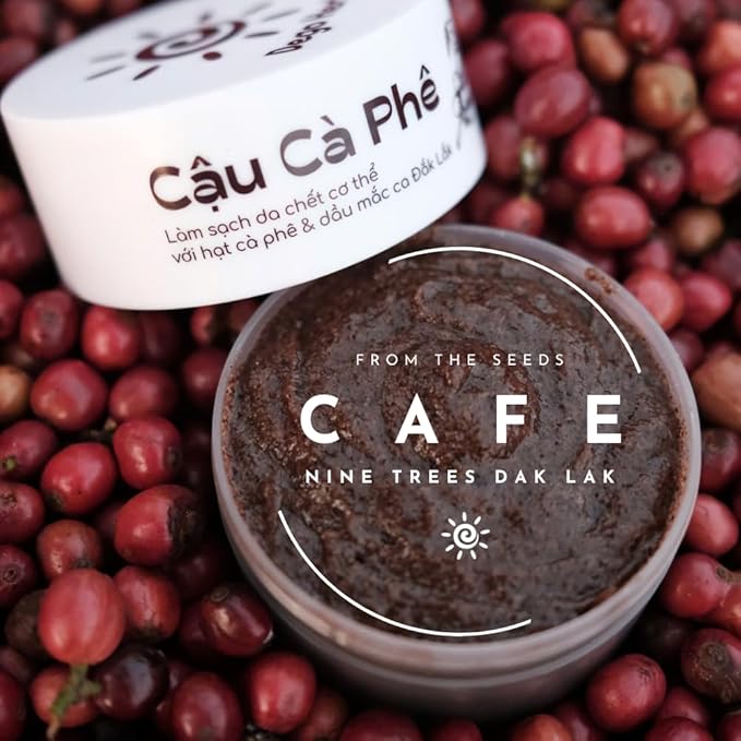 Coffee Body Scrub with Dak Lak Ripe Coffee, Macadamia Oil, Himalayan Salt, Aloe Vera & Pink Grapefruit Essential Oil ā Exfoliating & Moisturizing for Smooth, Radiant Skin (8.8 fl oz)