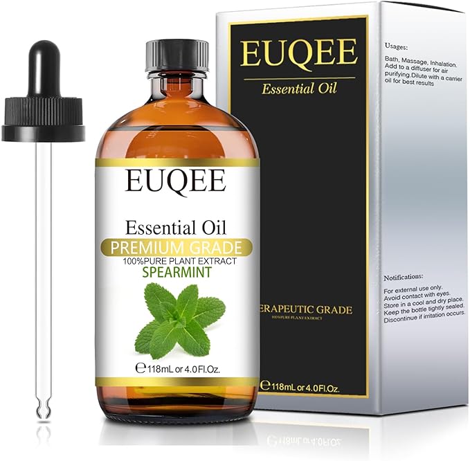 Spearmint Essential Oil Premium Grade Spearmint Oil Essential Oil with Glass Dropper, Great for Humidifier, Candle Making, Diffusers (118mL/4oz)
