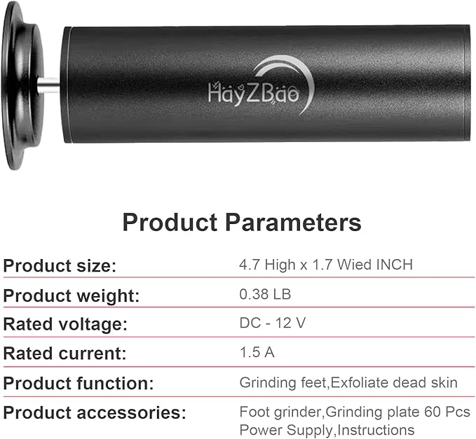 Electric Foot File - Callus Remover for Feet,Adjustable Speed Foot Scrubber with 60 Pcs Sandpaper Discs,Professional Pedicure Tool for Dead Skin and Calluses - Matte Black