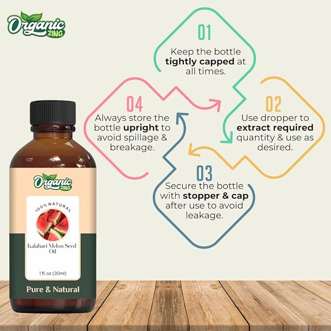 Kalahari Melon Seed (Citrullus Lanatus) Oil | Pure & Natural Carrier Oil for Skincare, Hair Care & Massage- 30ml/1.01fl oz