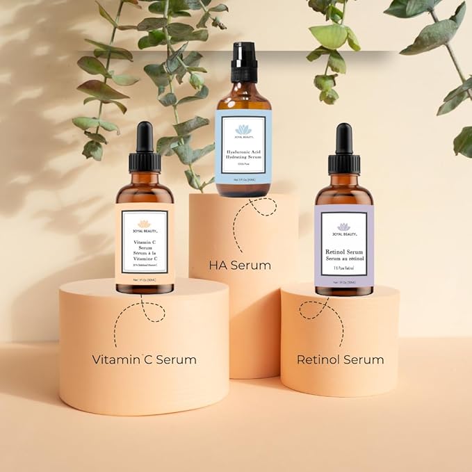 Joyal Beauty Vitamin C Serum, Hyaluronic Acid Serum and Retinol Serum 3-Pack