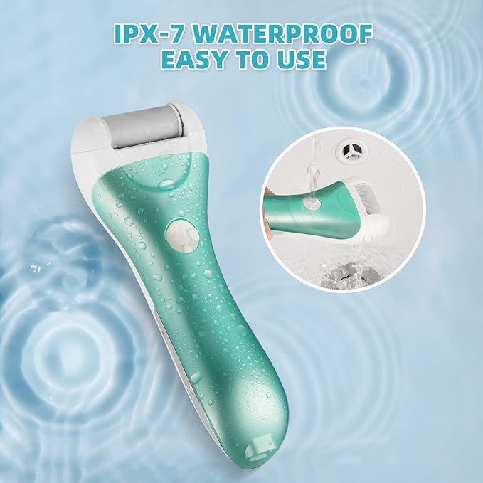 Callus Remover for Feet, Nicebirdie Electric Foot File Callus Removers Rechargeable Waterproof Pedicure Tools Foot Scrubber Shaver Feet Care Tool for Cracked Heels Dead Skin (Green)