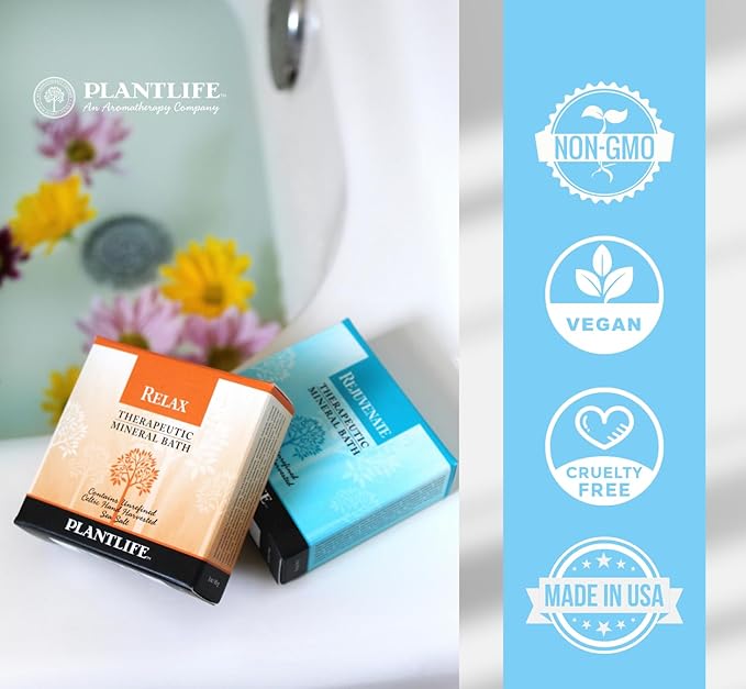 Plantlife Scent Free Therapy Bath Salts - Straight from The Plant Natural Aromatherapy Bath Salts - Balance, Calm, and Release Tension in The Body - Made in California 16 oz