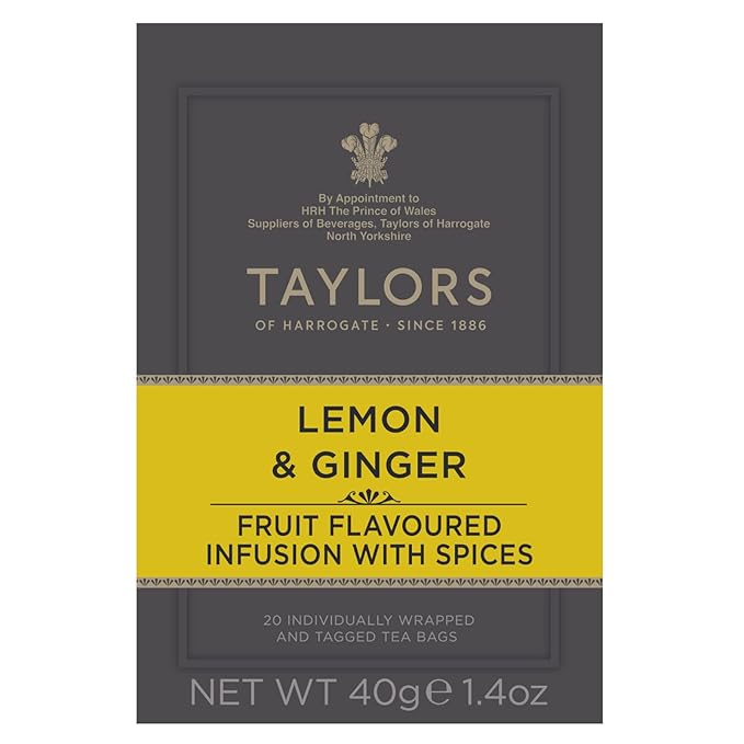 Taylors of Harrogate Lemon & Ginger Herbal Tea, 20 Count
