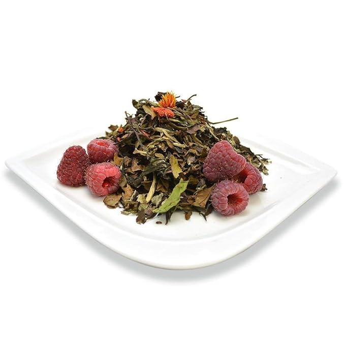 Organic Positively Tea Company, White Champagne Raspberry White Tea, Loose Leaf, 4 Ounce