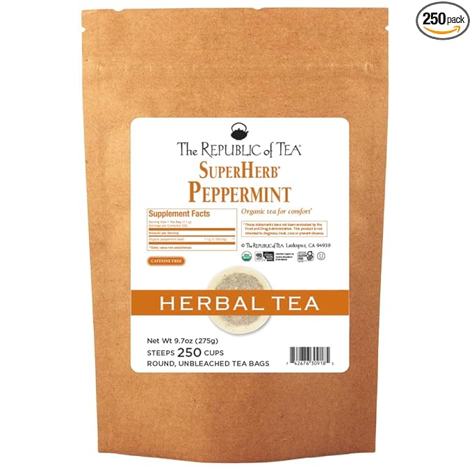 The Republic of Tea: Peppermint Superherb Herbal Tea, 250 Tea Bags
