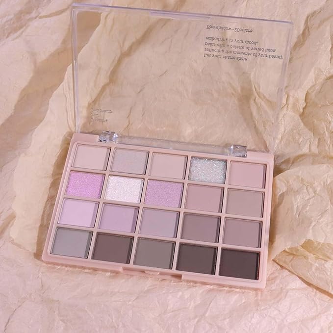 20Colors Nude Light Pink Purple Basics Matte Eyeshadow Palette,Eye Shadow Travel Makeup Palette all in one Long Lasting Waterproof Ultra-Blendable,Great for Travel Gift Kit