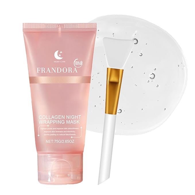 Collagen Night Wrapping Mask,Sleeping Overnight Peel off Facial Mask,Elasticity & Hydration,Hydrates and Tightens Skin,Korean Skincare for Face Glass Skin 2.65oz
