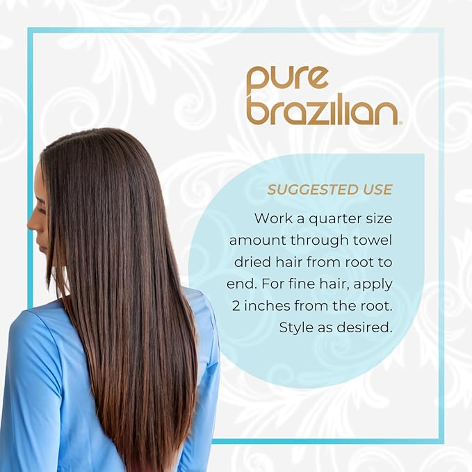 Pure Brazilian Daily Anti-Frizz Serum, 3 Fl Oz - Smoothing and Shine Enhancer for All Hair Types