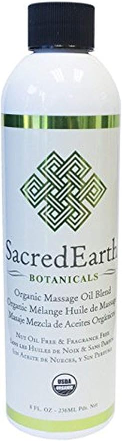 Organic Massage Oil Blend (8oz) - Unscented, Nut Oil Free, Gluten Free and USDA Certified Organic