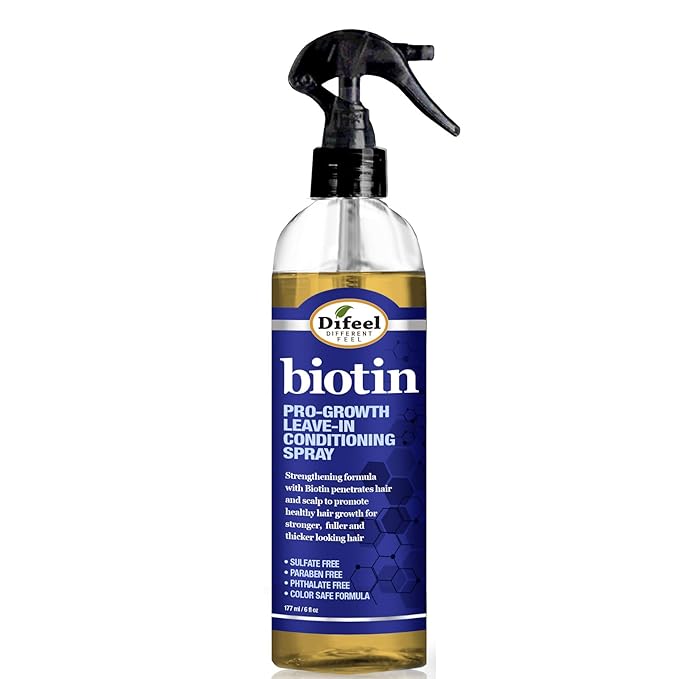 Difeel Biotin 3-PC Hair Growth Treatment Powerpack - Includes 12oz Hair Mask, 6oz Leave in Conditioning Spray & 2.5oz Root Stimulator