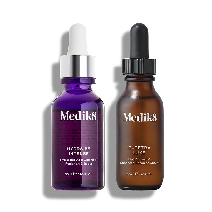 Medik8 Morning Duo - Hydr8 B5 Intense, C-Tetra Luxe - Daily Vitamin C Serum - Intensive Hydration Hyaluronic Acid Serum - 2 pc