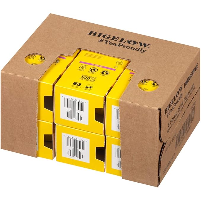 Bigelow I Love Lemon Herbal Tea Bags 28-Count Boxes (Pack of 6) Lemon-Flavored Herbal Tea Bags with Vitamin C All Natural