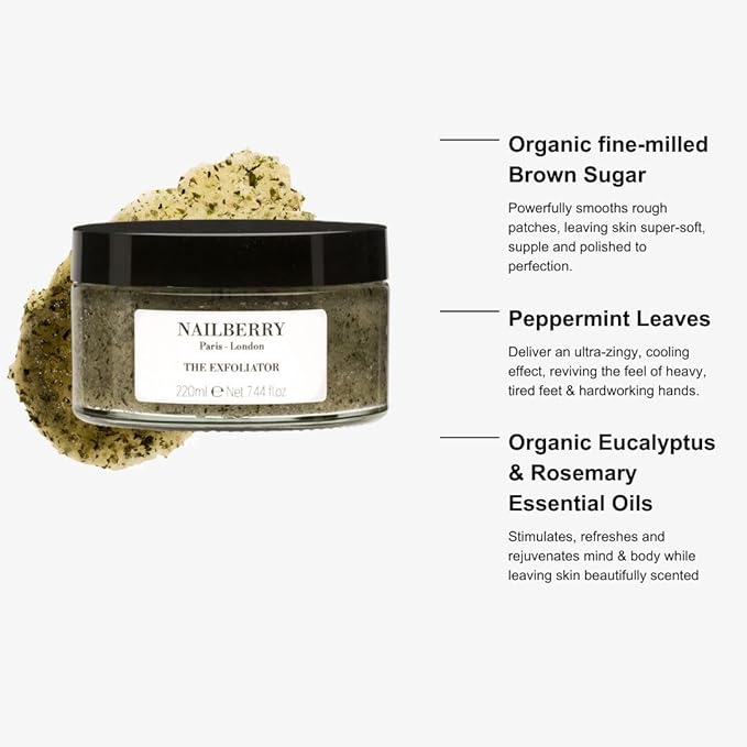 Powerful Sugar Body Exfoliator | Hand and Foot Scrub with Brown Sugar | Exfoliating Scrub for Smooth Skin | Sunflower & Sesame Oils | Peppermint, Eucalyptus & Rosemary | 100% Natural | 50 ml