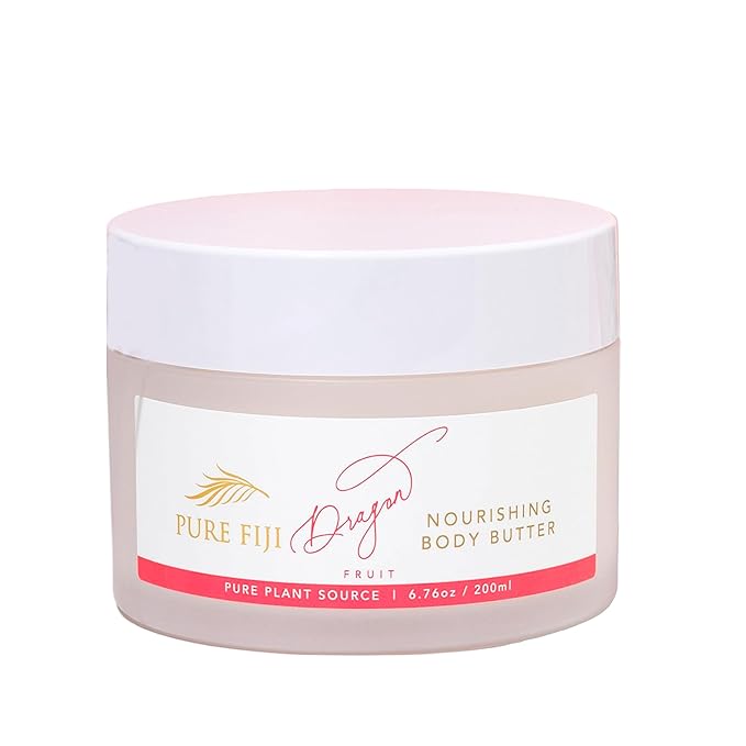 PURE FIJI Body Butter - Moisturizer Body Butter Cream - Face Cream and Body Lotion for Dry Skin with Natural Oils & Vitamin E, Body Butter For Women for Men, Dragon Fruit, 6.7 Oz