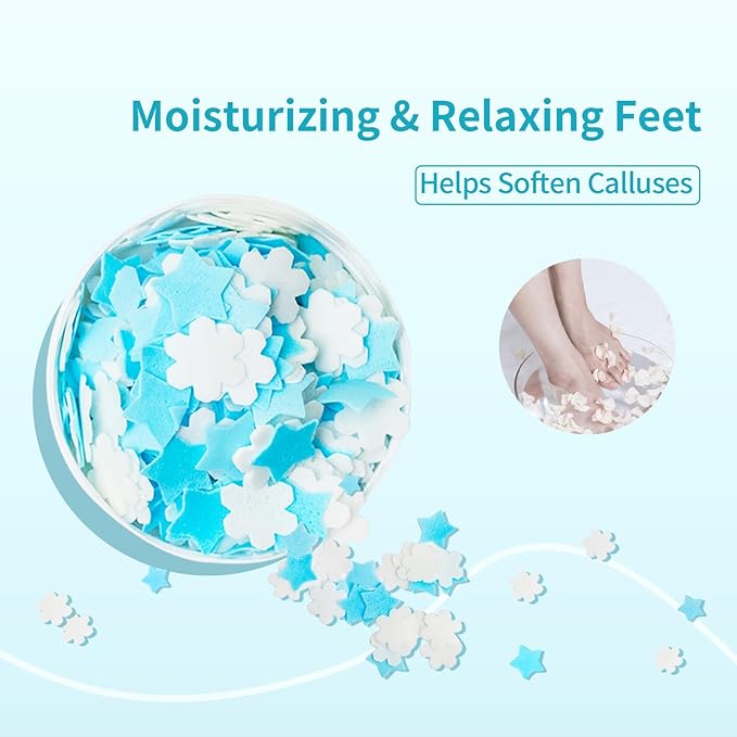 Foot Soak Flower Soap Sheets Pedicure Foot Soaks for Softens Calluses Moisturizing Relaxing Feet Pedi Party, Birthdays, Sleepovers Use (Ocean)