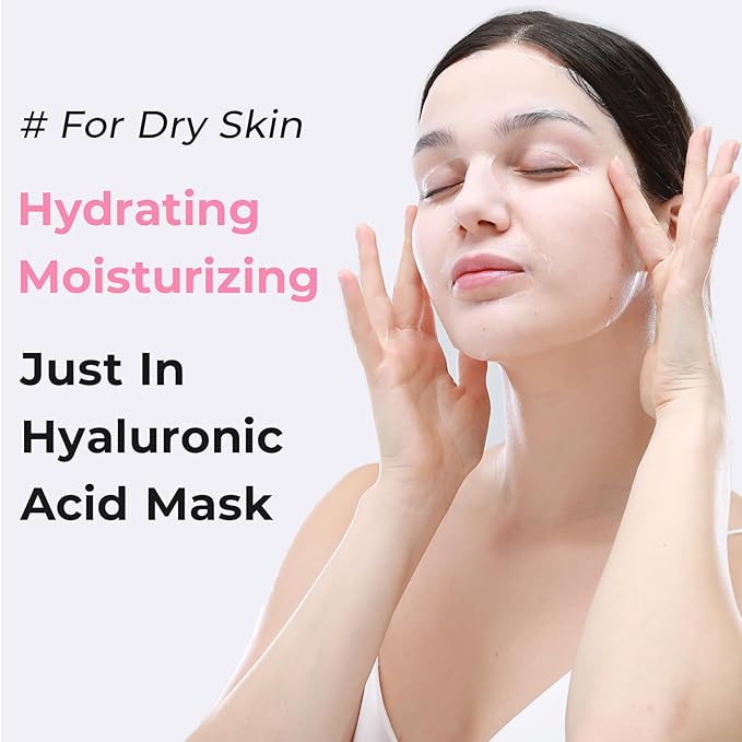 '+WIS+ Intensive Hydrating Face Masks 24 EA with Hyaluronic Acid Serum for Dry Skin, Collagen Facial Mask to Pore Minimizing, Elasticity Improvement and Repair Dehydrated Skin, Safe on Sensitive Skin