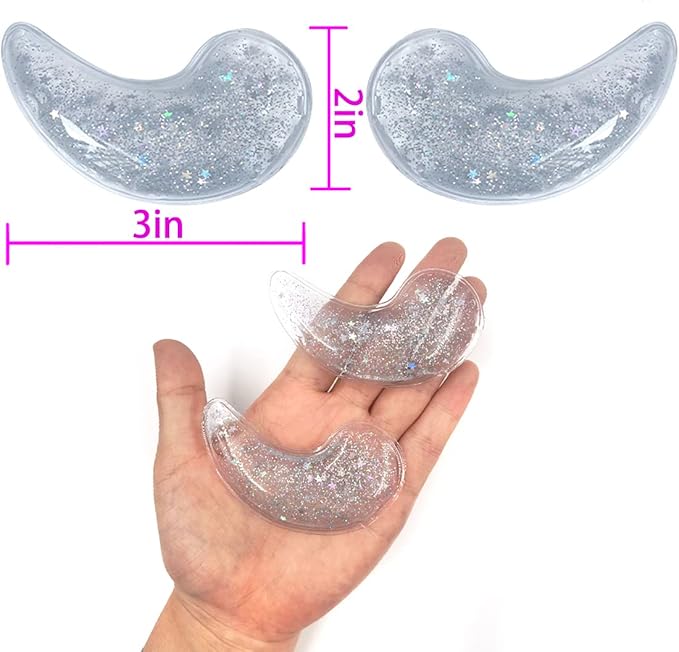 Reusable Gel Eye Ice Pack, Cooling Eye Pad, Hot & Cold Treatment for Eye Strain, Eye Swelling, Eye Redness, Puffy Eyes, Dark Circles, Smooth Fine Lines, and Eye Recover Surgery. (Clear & 10PCS)