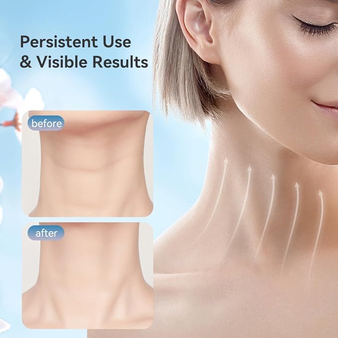 Neck Face Massager, 7 Color Facial Massager for Skin Care at Home, Face Sculpting Tool with Thermal and Vibrating, White