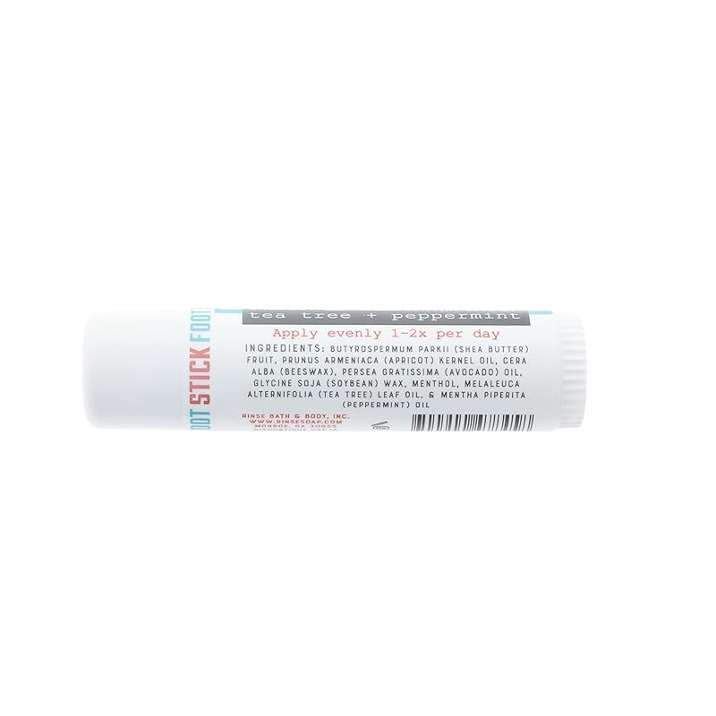 Rinse Bath & Body Peppofoot Heel Balm Stick - Handmade Heel Balm for Dry Cracked Feet w/Peppermint and Tea Tree Oils | Ultra Moisturizing | No Mess Cracked Heel Stick | Natural | Travel Size | 0.65oz