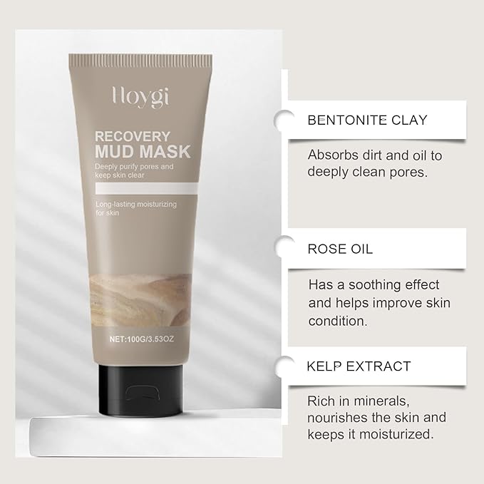 Relief Mud Face and Body Mask, Deep Pore Cleanser, Hydrating and Moisturizing, 91.8% Nature-Derived Ingredients