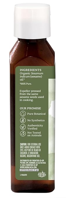 Aura Cacia Organic Skin Care Oil, Sesame, 4 fl oz (118 ml)