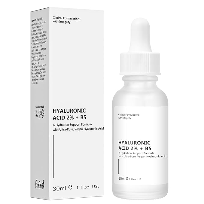 Hyaluronic Acid 2% + B5 Hydration Support Formula, Hyaluronic Acid Serum For Face - Large 30ml/1oz, 2Pcs