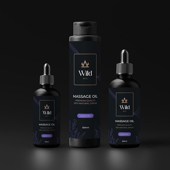 Lavender Luxurious Massage Oil Mineral, Grape Seed, Jojoba & Lavender Skin Moisturization Hair Nourishment Hydration, Elasticity, Vegan & Natural (250ml)