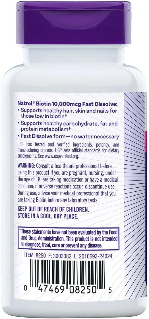 Natrol Biotin Beauty 5,000 mcg, 250 Fast Dissolve Tablets