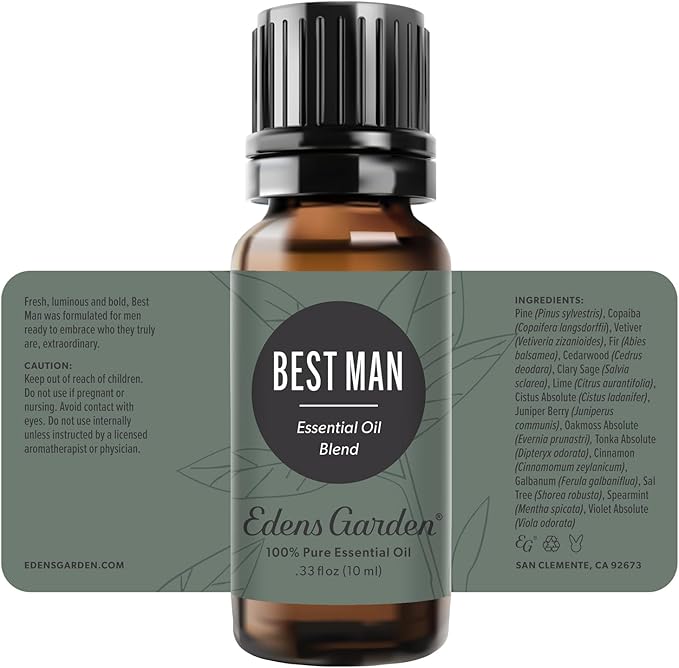 Edens Garden Best Man Essential Oil Blend- 100% Pure Premium Grade, Undiluted, Natural, Therapeutic, Aromatherapy, The Best for Diffusing, Skin, Candle, Humidifiers 10 ml (.33 fl oz)