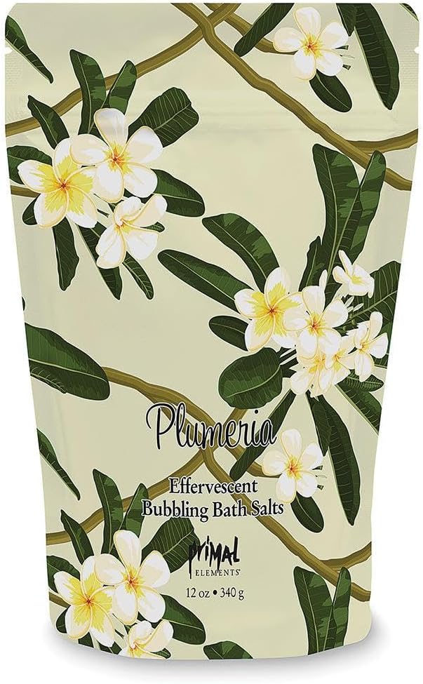 Primal Elements Bubbling Bath Salts, Plumeria, 12 Ounce