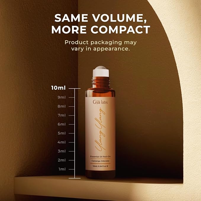 Gya Labs Ylang Ylang Essential Oil Roll on for Skin - 100% Pure Natural Ylang-Ylang Perfume Oil Roller, Exotic Long Lasting Floral Scent, Refined Aromatherapy, Travel Size (0.34 Fl Oz)