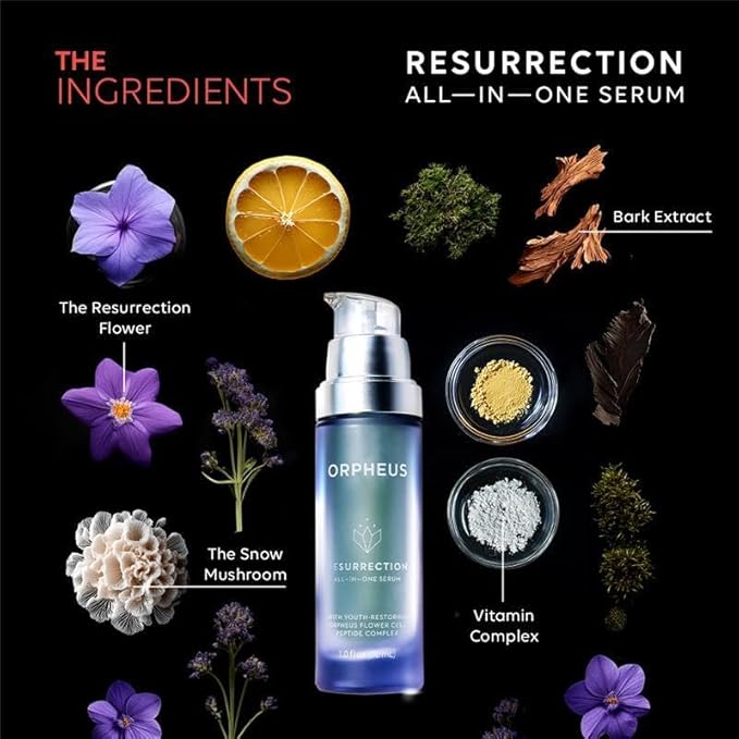 ORPHEUS All-In-One Plant Stem Cell Face Serum with Collagen Stimulating Peptide Complex, Hyaluronic Acid, Niacinamide, Vitamin C and Wild Indigo | 1 Fl. Oz. (30ml). 100% Clean. For ALL skin types