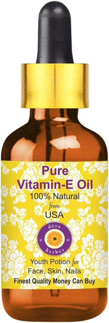 Dev Herbes Top Ratings Natural Therapeutic Grade Cold Pressed Oils (Vitamin E (30ml), 30ml (1.01 Ounce) with Plastic Euro Dropper)