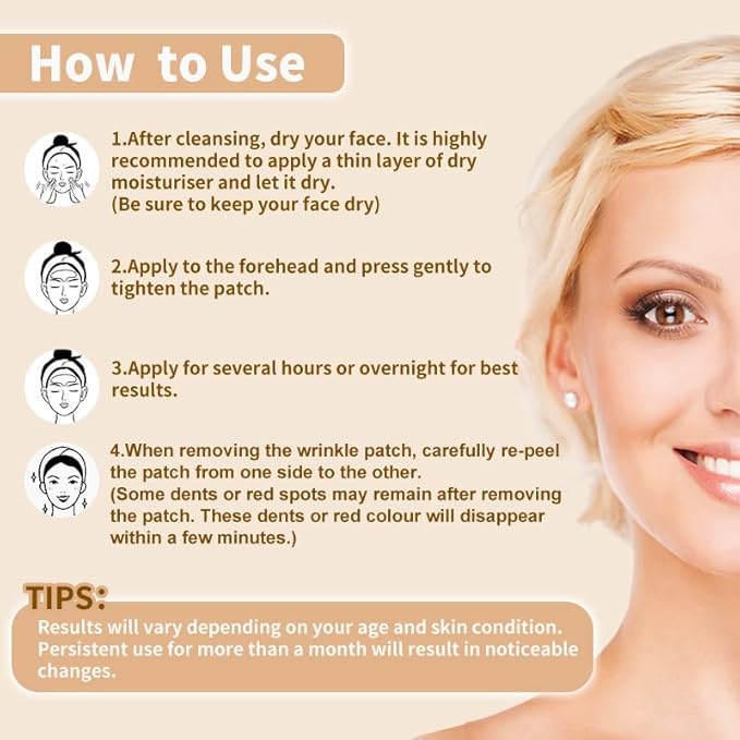 Forehead wrinkle patch wrinkle patch, reusable, for the prevention of skin wrinkles, sleep overnight to remove wrinkles, a pack of three tablets