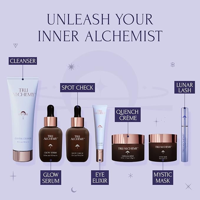 Tru Alchemy Lunar Lash + Eye Elixir | Lash Serum w/Keratin, Collagen, & Hyaluronic Acid + Cooling Dark Circle Treatment with Hyaluronix, Caffeine, & Vitamin C