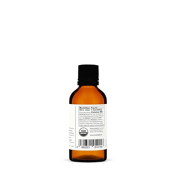 Erbology Organic Amaranth Oil 1.7 fl oz - Cold-Pressed - Rich in Squalene (8%) and Vitamin E (580% RI) - Regenerate and Nourish - No Additives or Preservatives - Sustainably Sourced - Vegan - GMO-Free